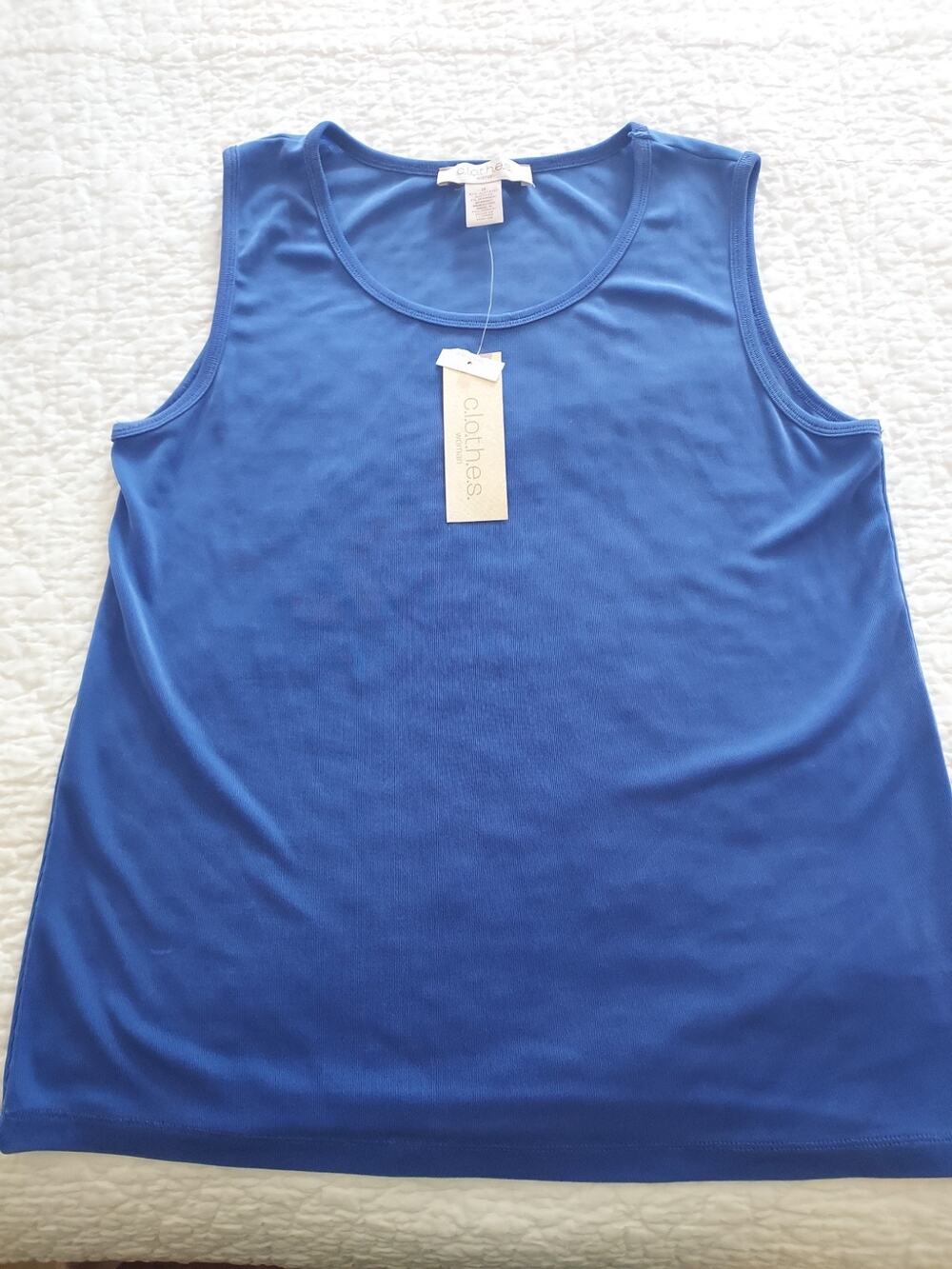 NEW C.L.O.T.H.E.S. Brand Womens 1X Tank Top Spandex Periwinkle purple blue NWT